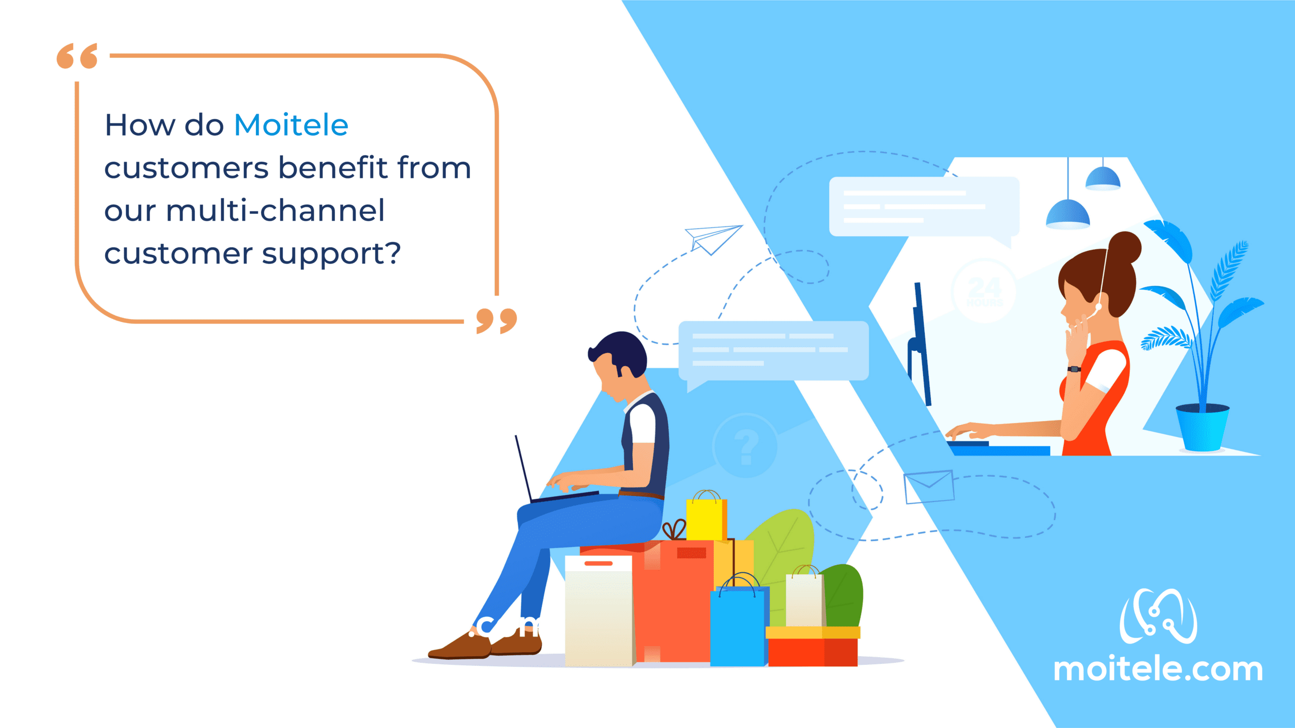 How do Moitele customers benefit from multi-channel customer support?