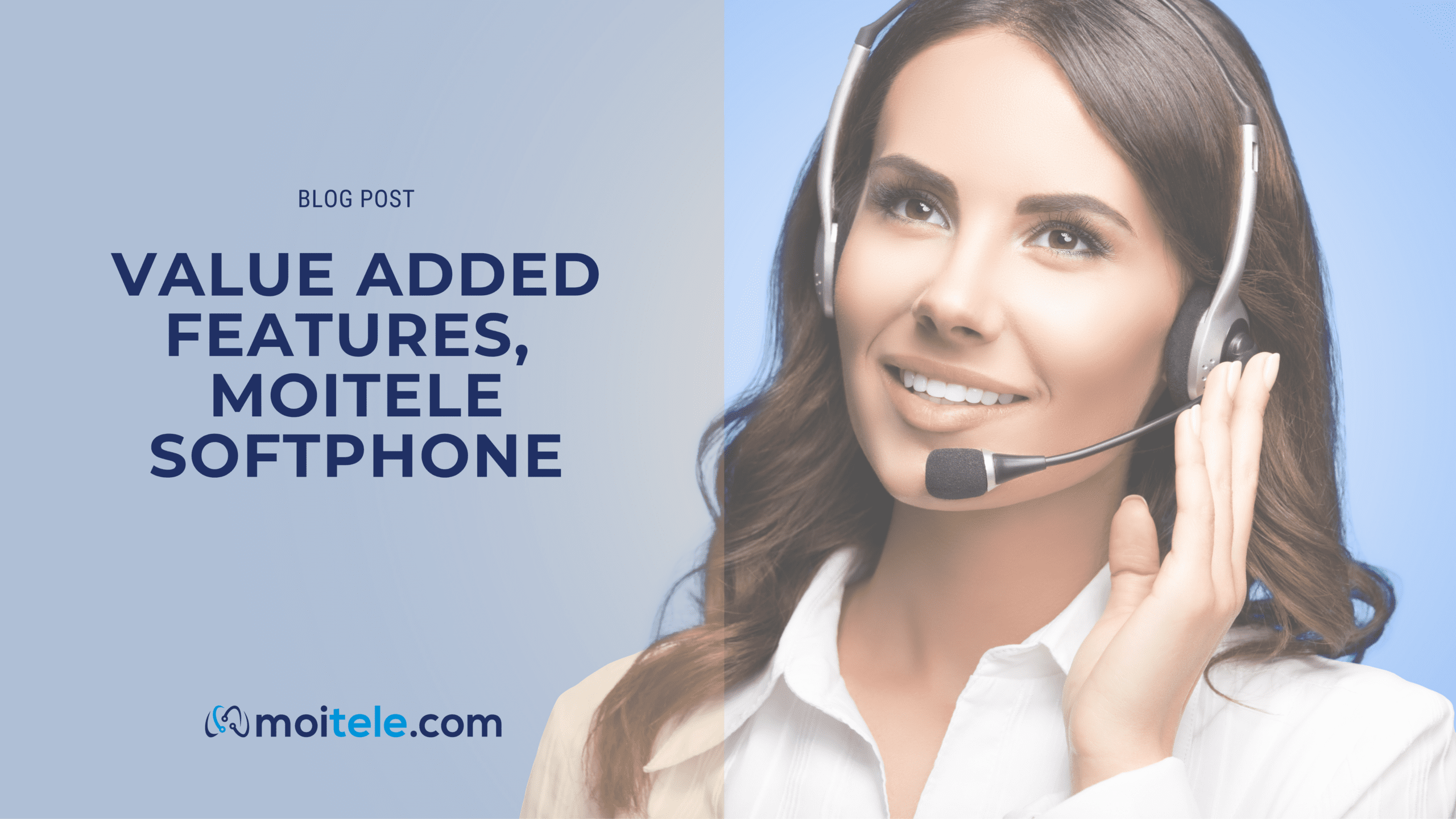 woman with earpiece on a poster